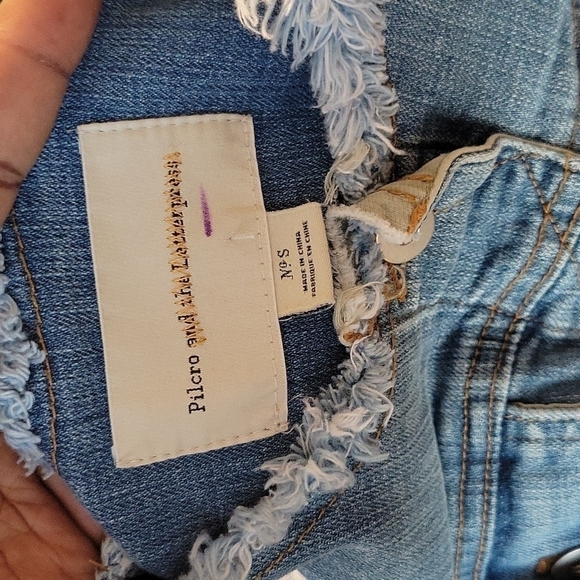 Pilcro and The Letterpress Denim Peplum Jacket size S - Picture 3 of 6